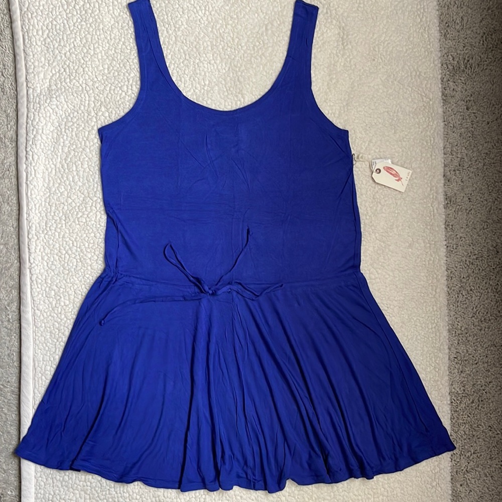 I Love H81 Blue Babydoll Midi Dress